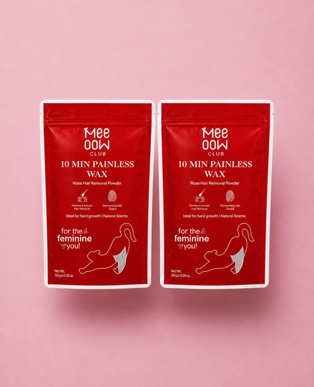 Mee Oow Hair Removal Wax Powder (Red) (150GM)