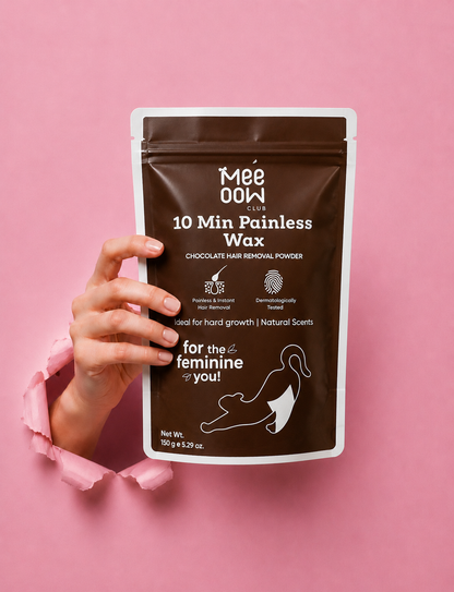 Mee Oow Club 10 Min Painless Wax | Chocolate Hair Removal Powder (150g)